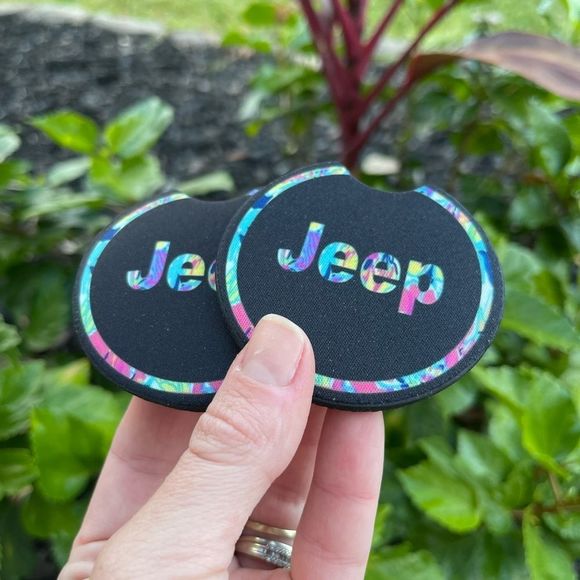 Jeep Girl Car Coaster Set | 2 Pack | Car Accessories - Picture 2 of 14
